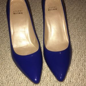 Gorgeous blue patent leather Stuart Weitzman heels